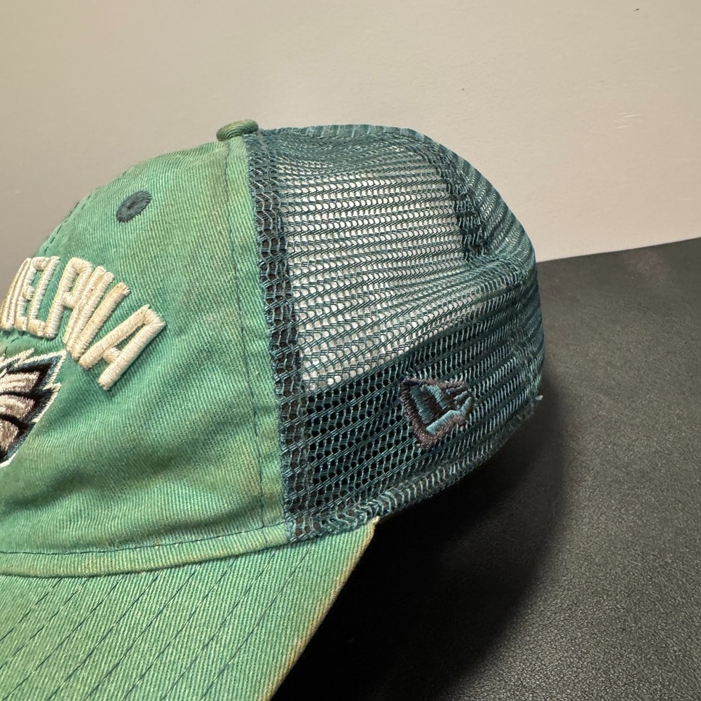 Vintage Philadelphia Eagles Hat Cap Green New Era Mesh Back Snap Back Football - Picture 4 of 11